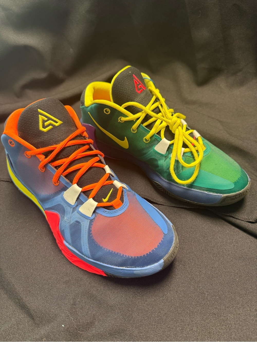 Nike Multicolor Low-Top Sneakers with Bright Orange and Yellow Accents